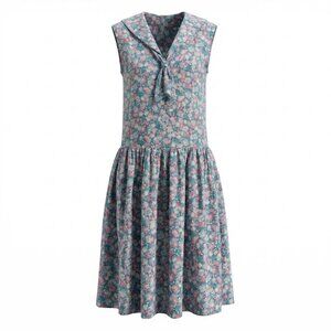 Vintage Laura Ashley floral drop waist sailor collar dress